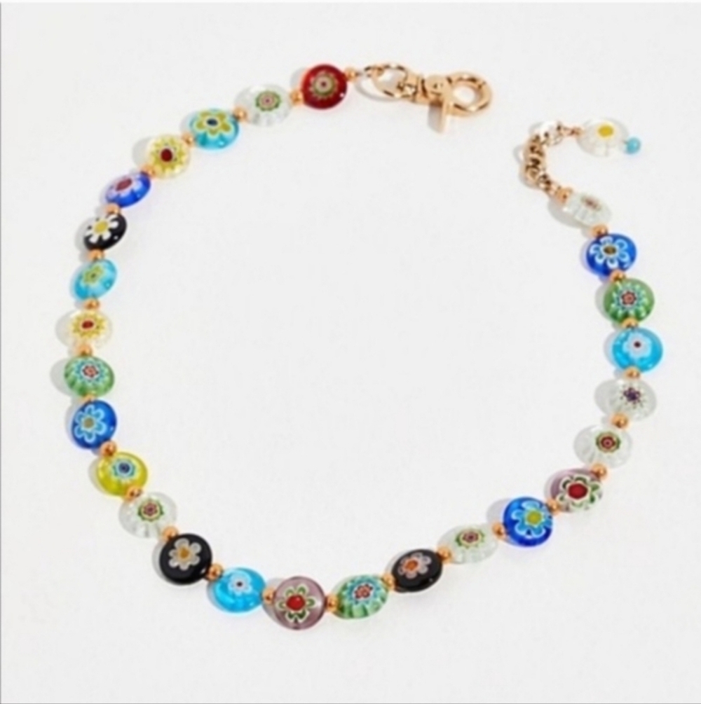 Free People Millefiore Glass Beaded Necklace